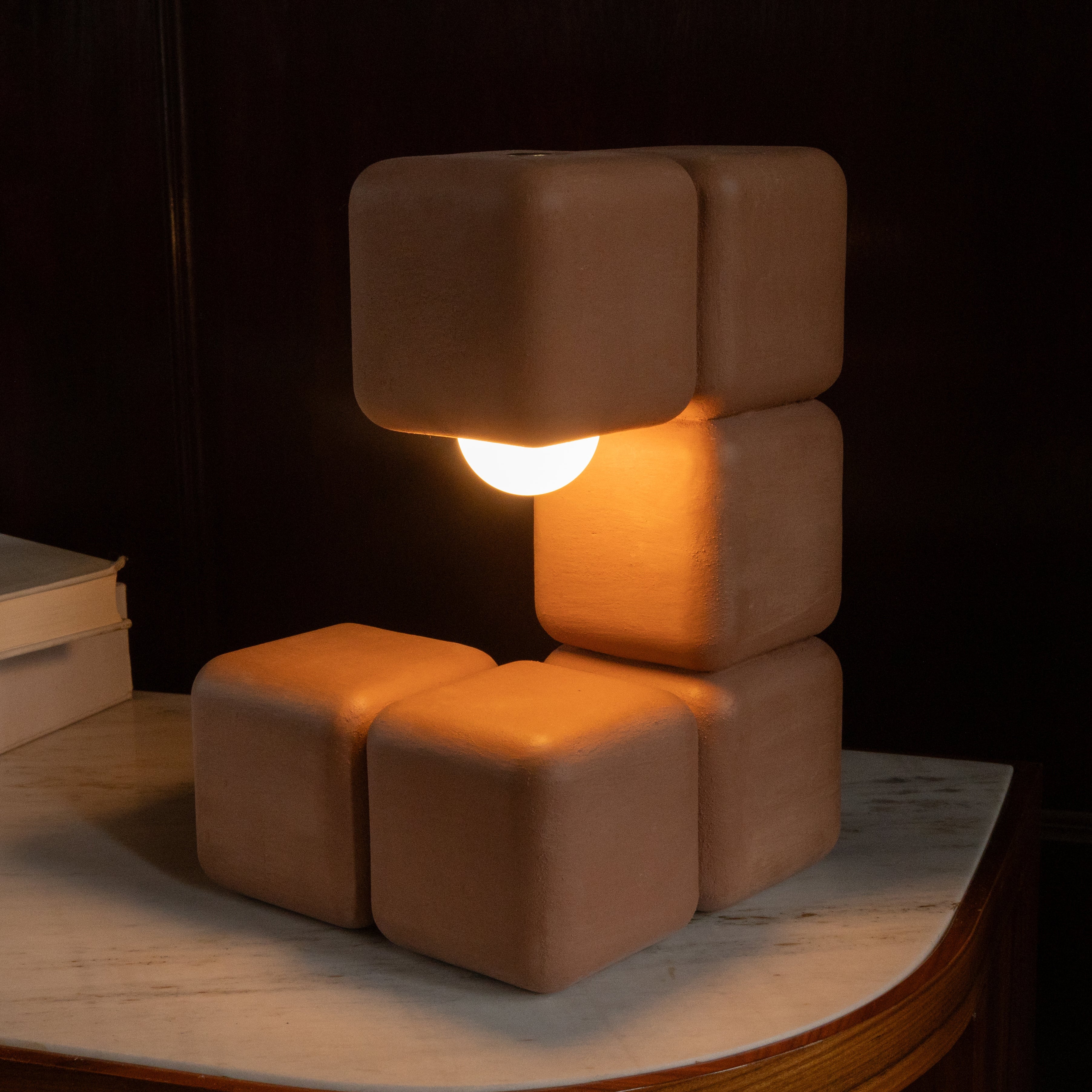 Blocky the Table Lamp - Plaster Finish