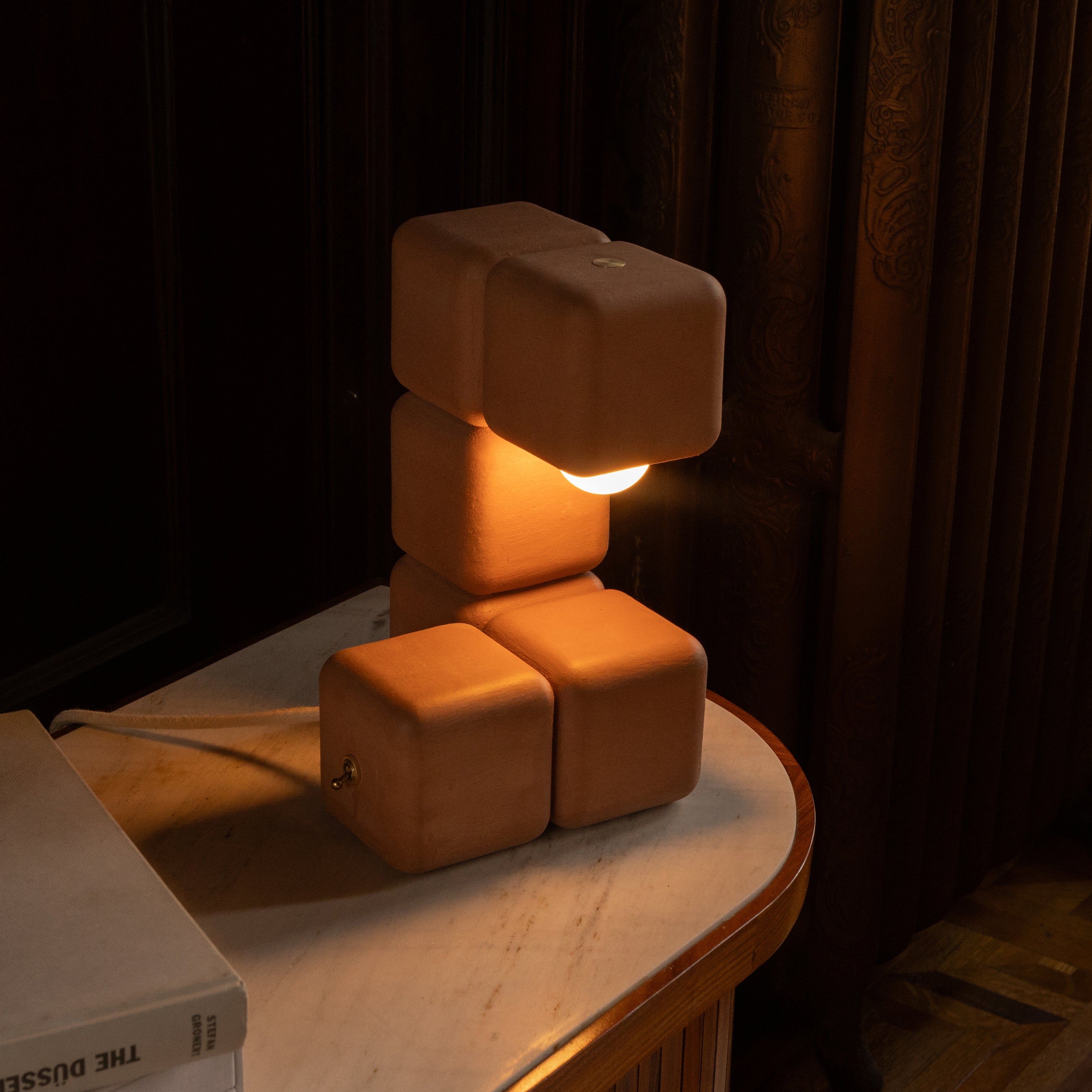 Blocky the Table Lamp - Plaster Finish