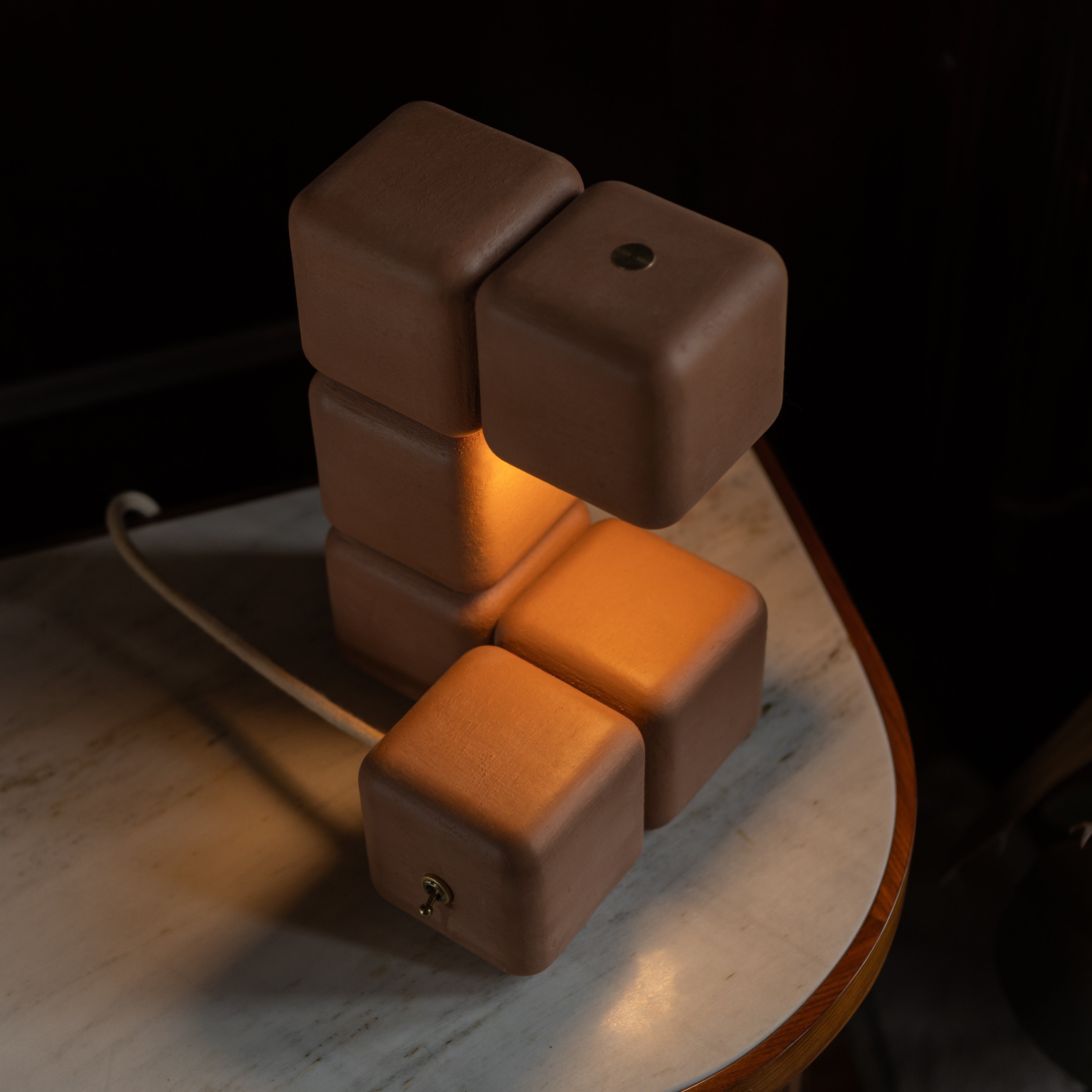 Blocky the Table Lamp - Plaster Finish
