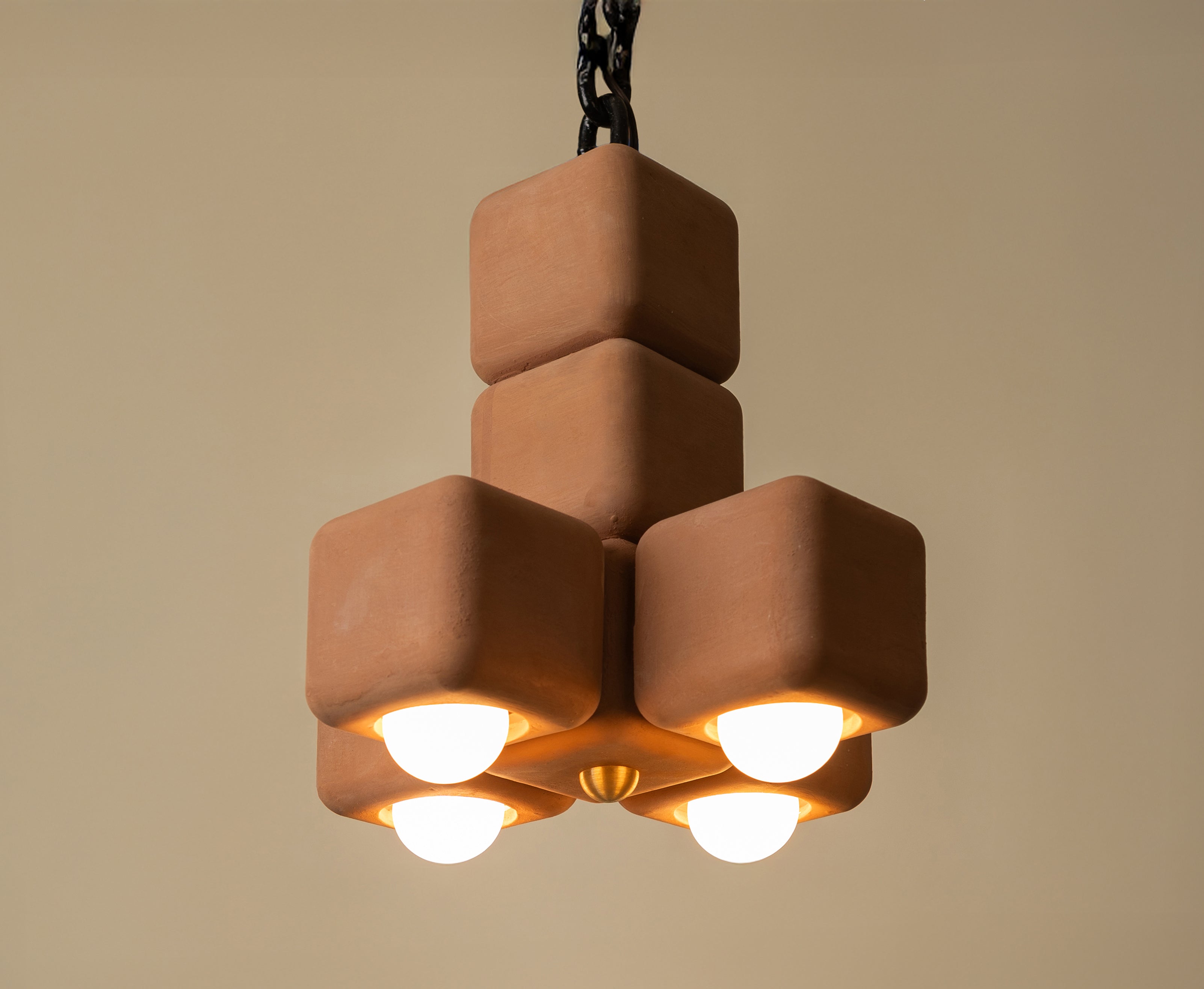 Single Stack Pendant - Venetian Plaster Finish