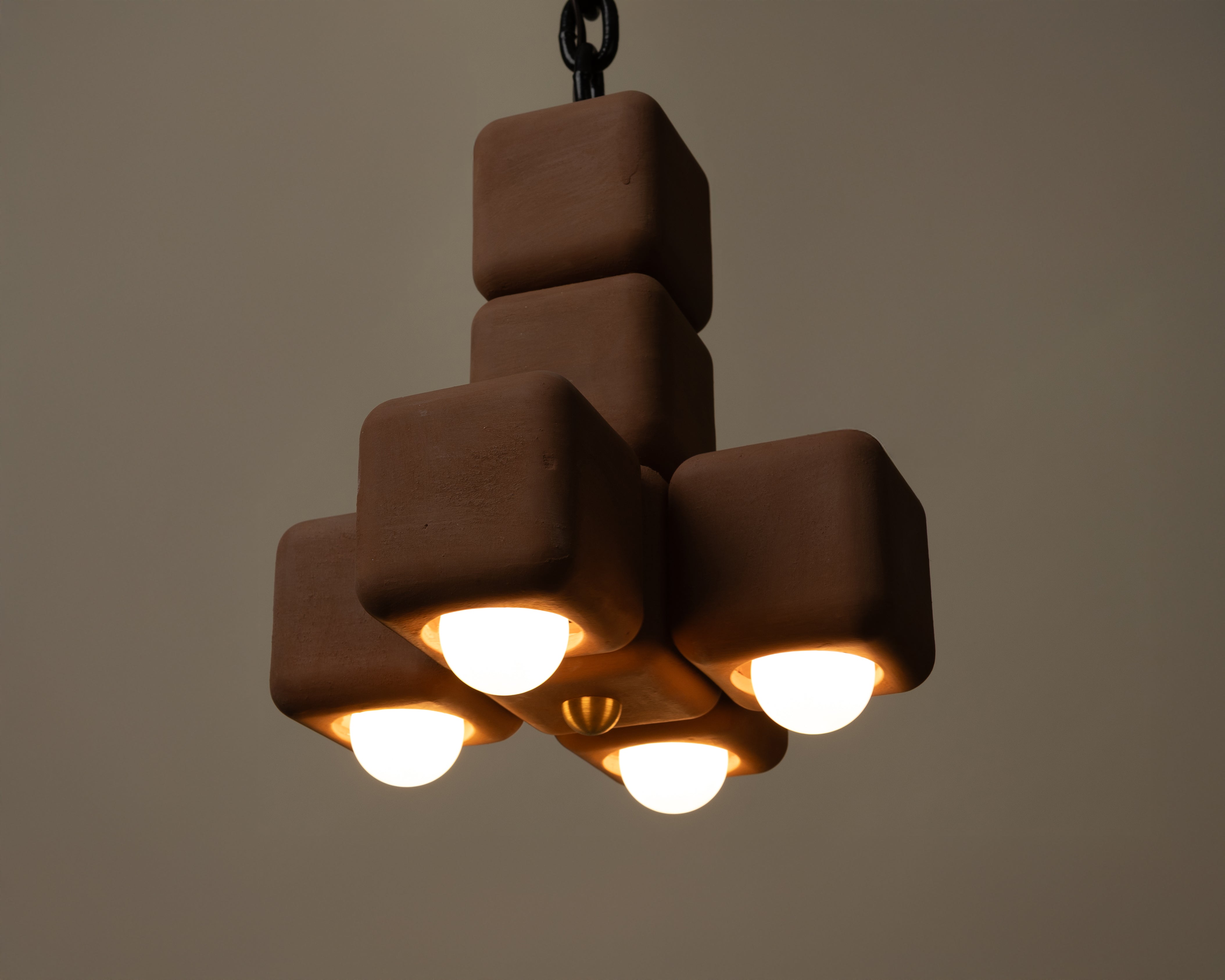 Single Stack Pendant - Venetian Plaster Finish