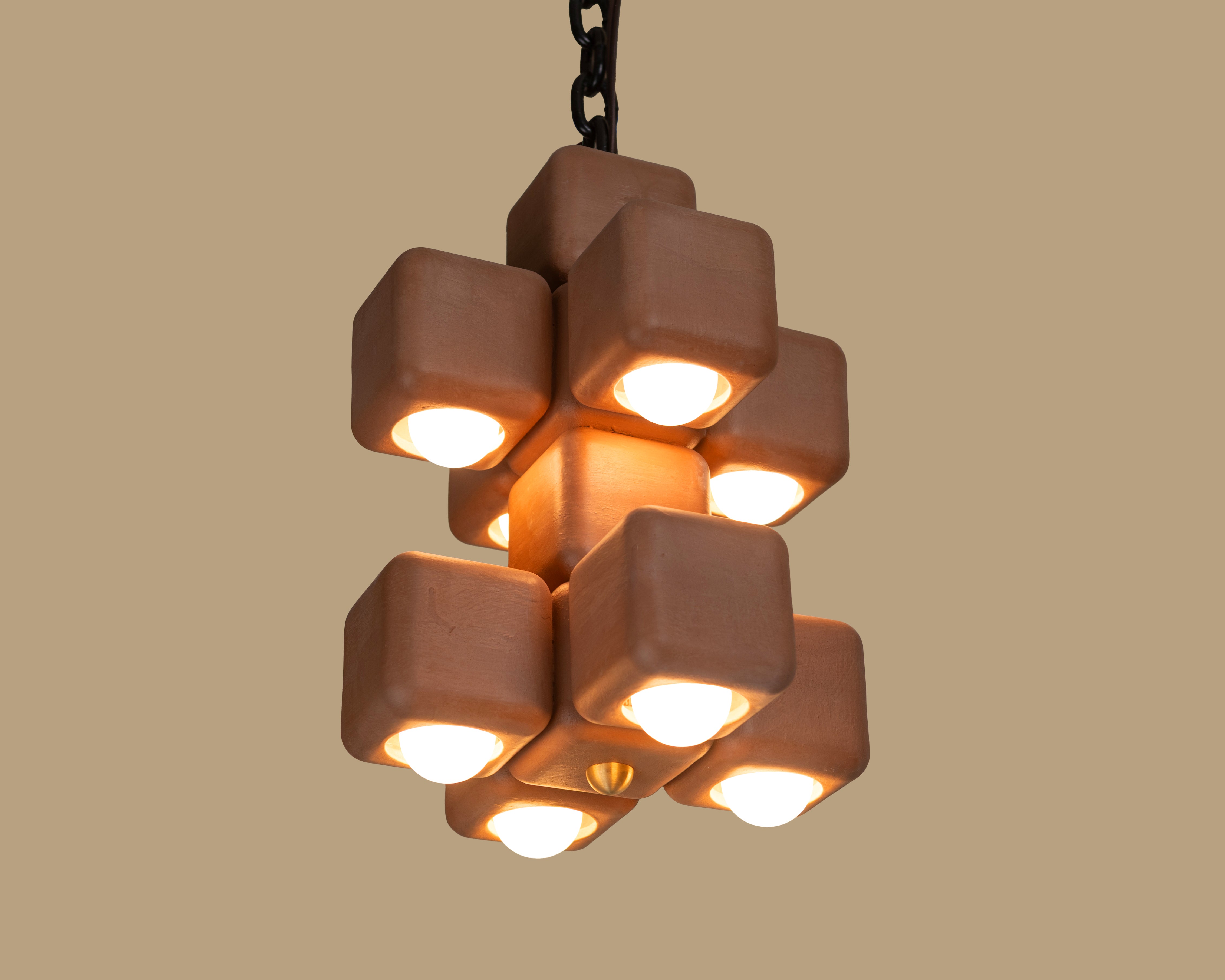 Double Stack Pendant - Venetian Plaster Finish