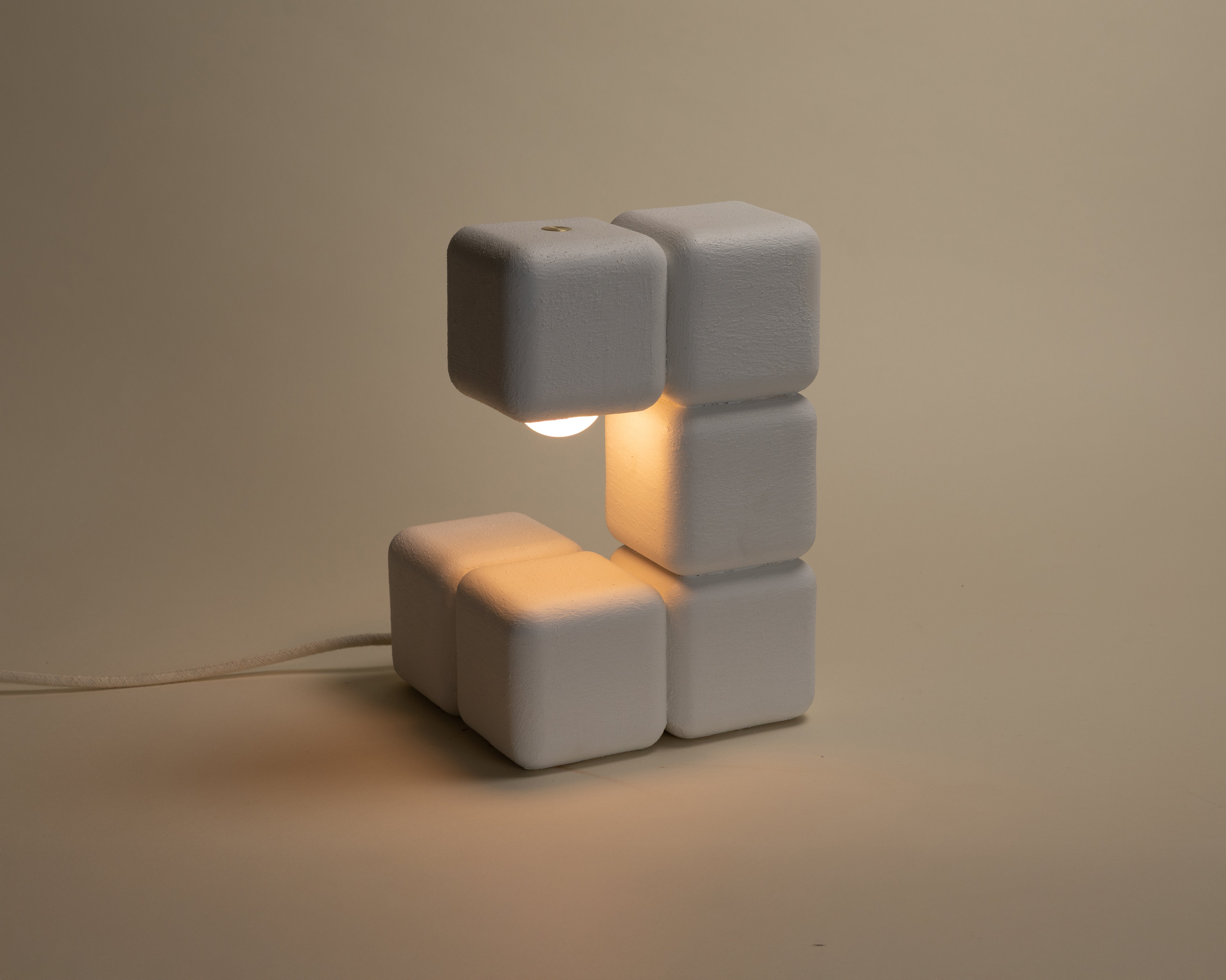 Blocky the Table Lamp - Plaster Finish