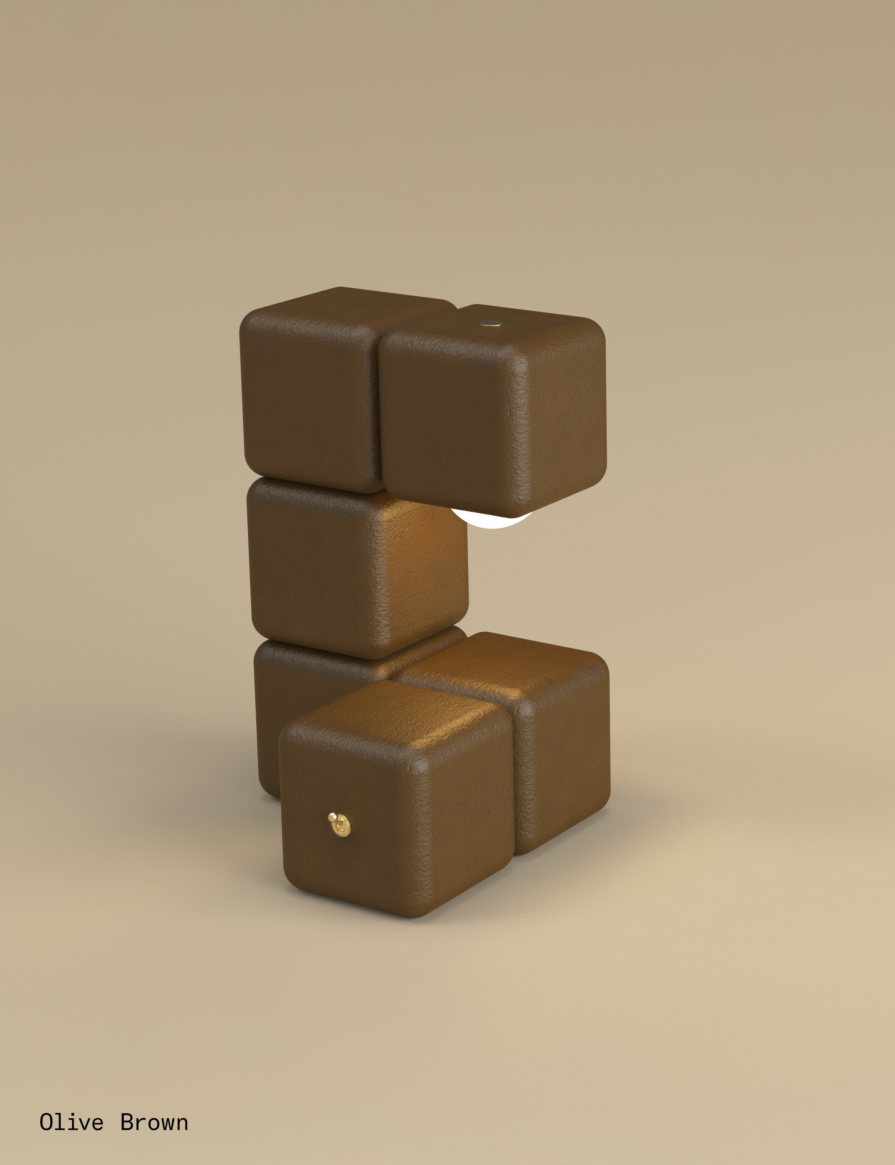 Blocky the Table Lamp - Plaster Finish