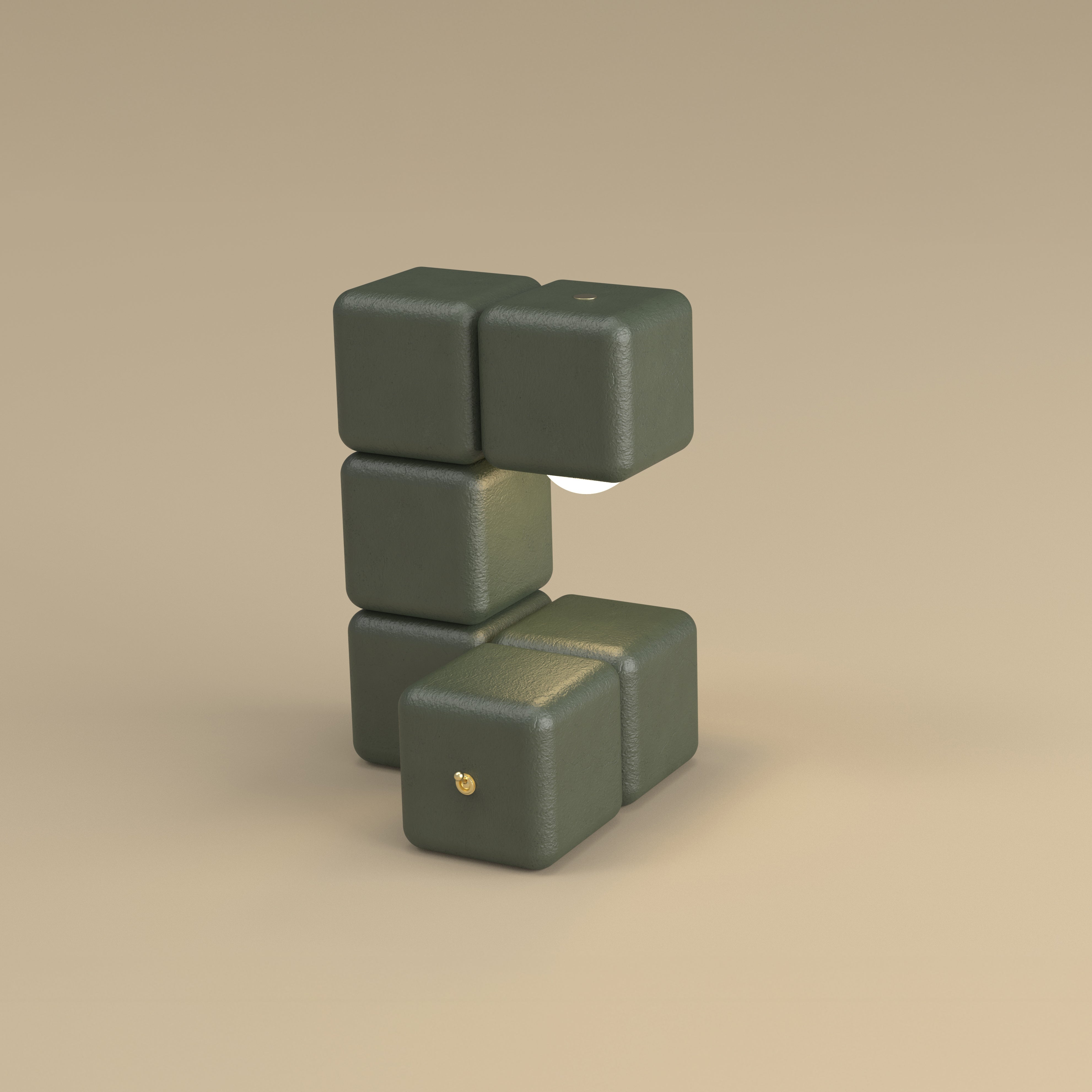 Blocky the Table Lamp - Plaster Finish