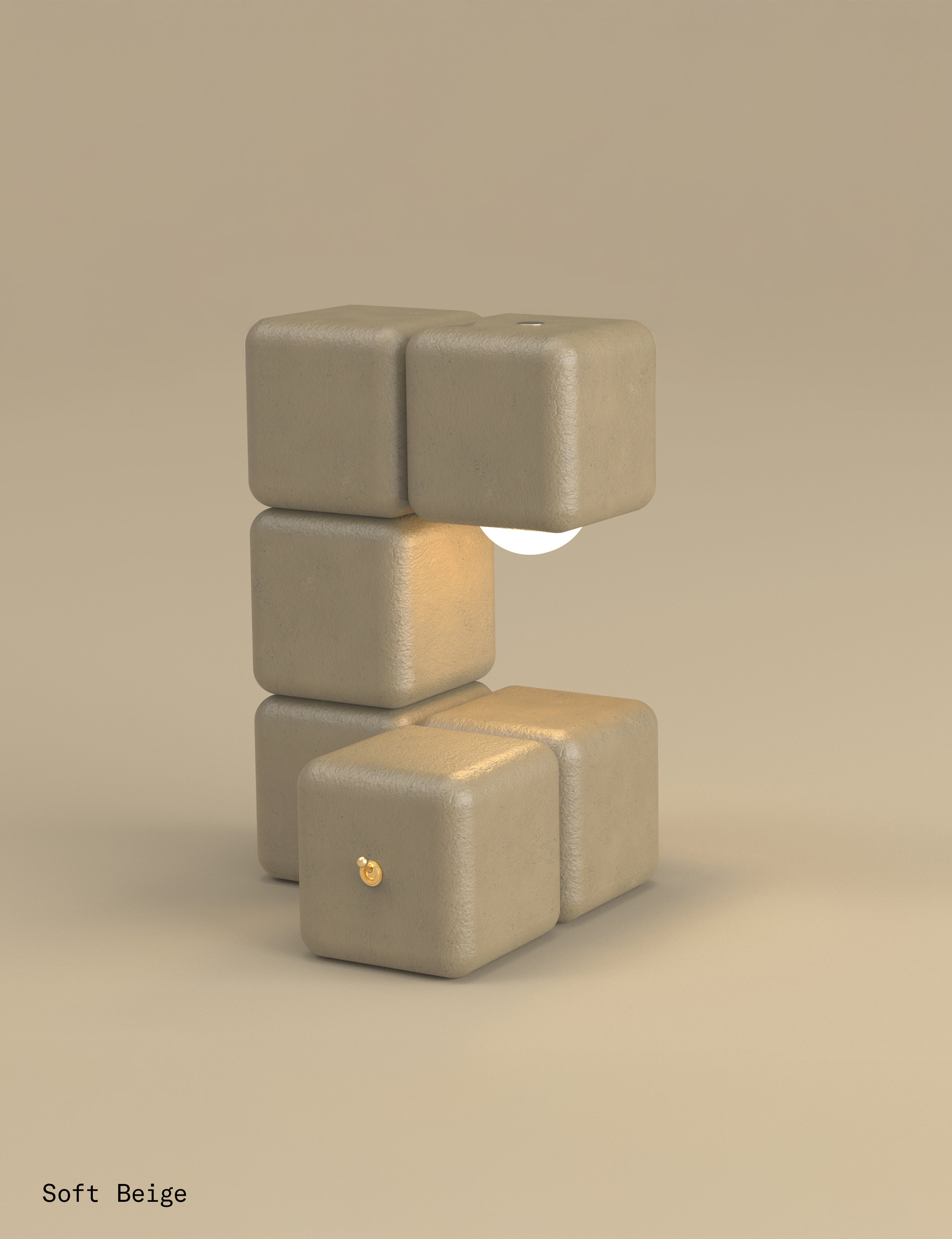 Blocky the Table Lamp - Plaster Finish