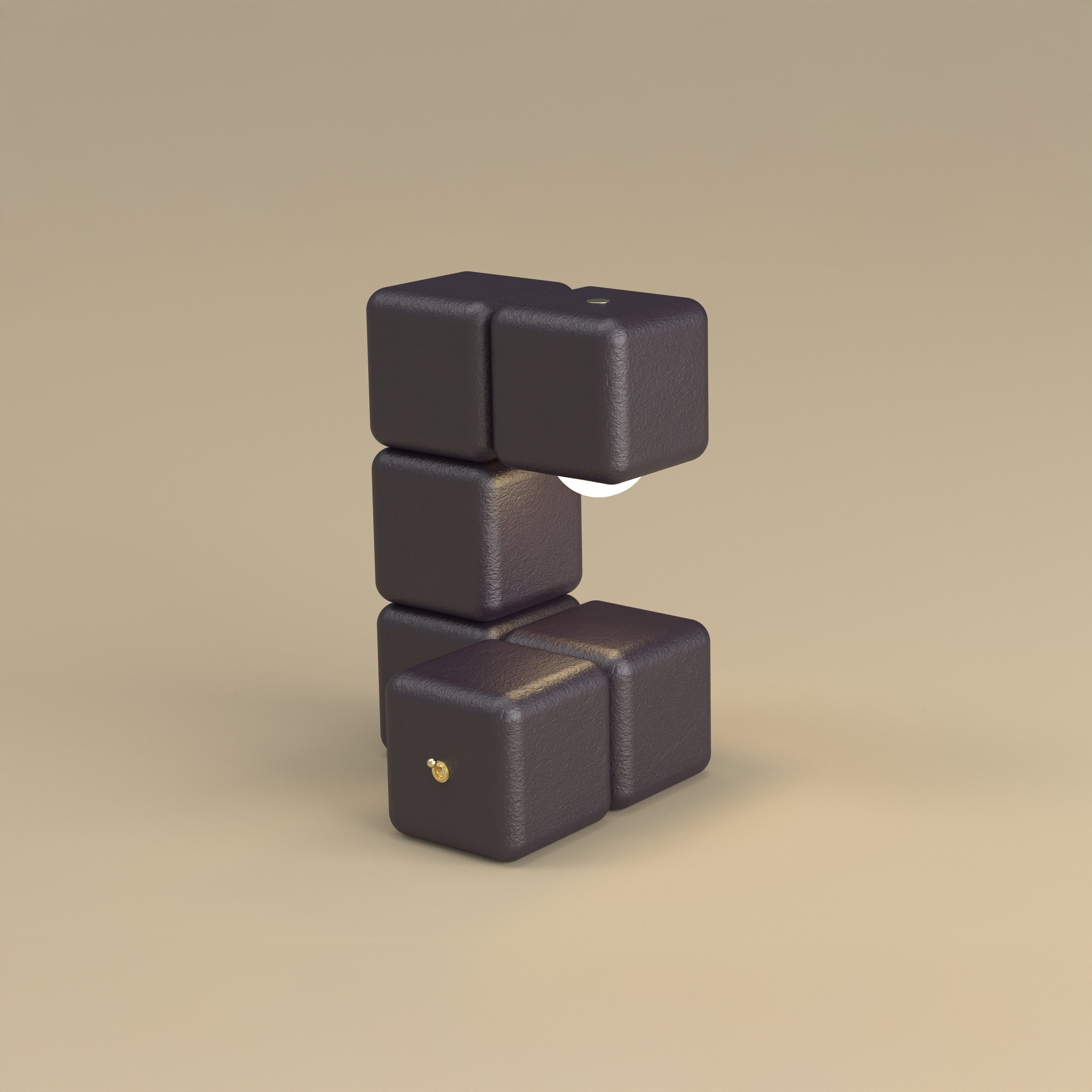 Blocky the Table Lamp - Plaster Finish