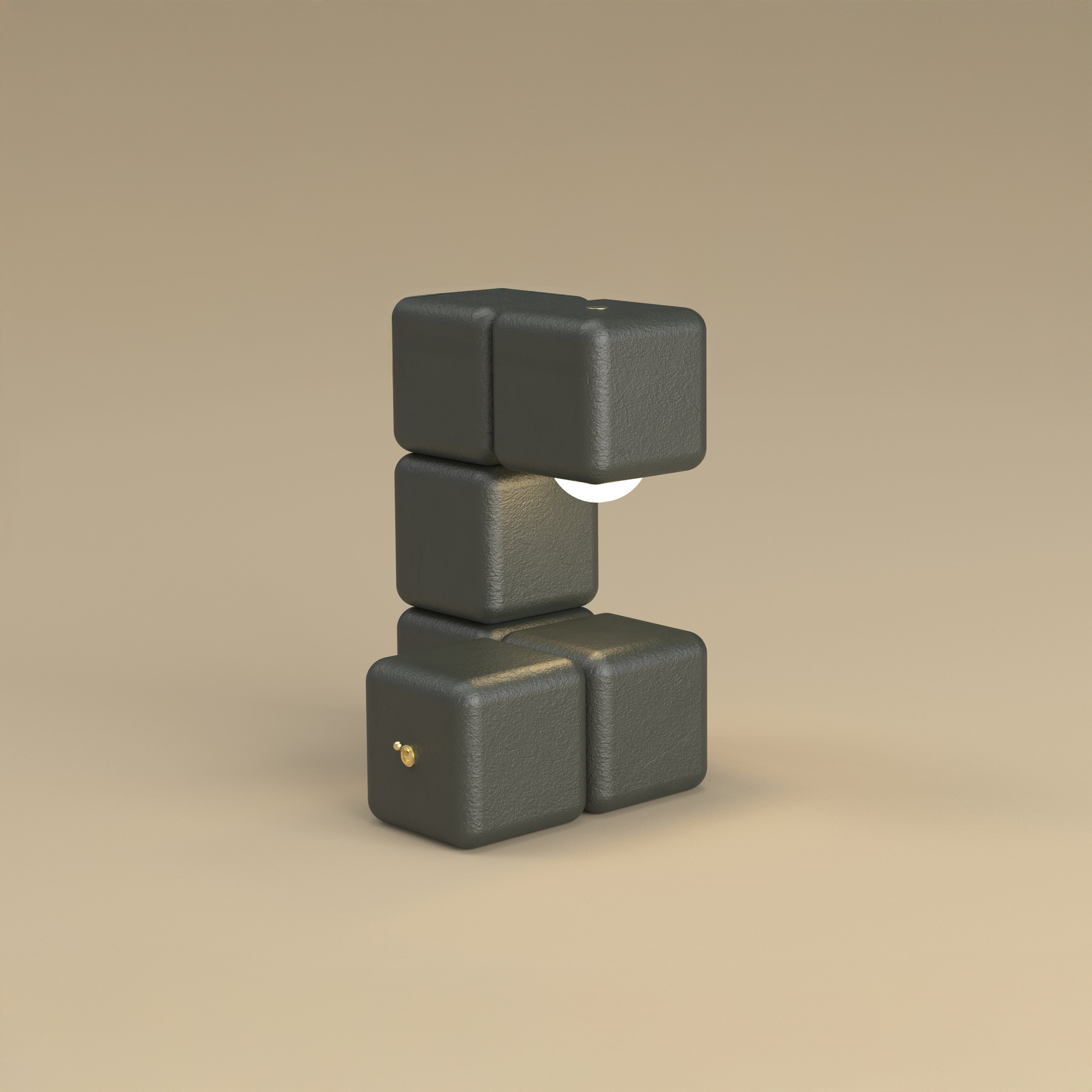 Blocky the Table Lamp - Plaster Finish