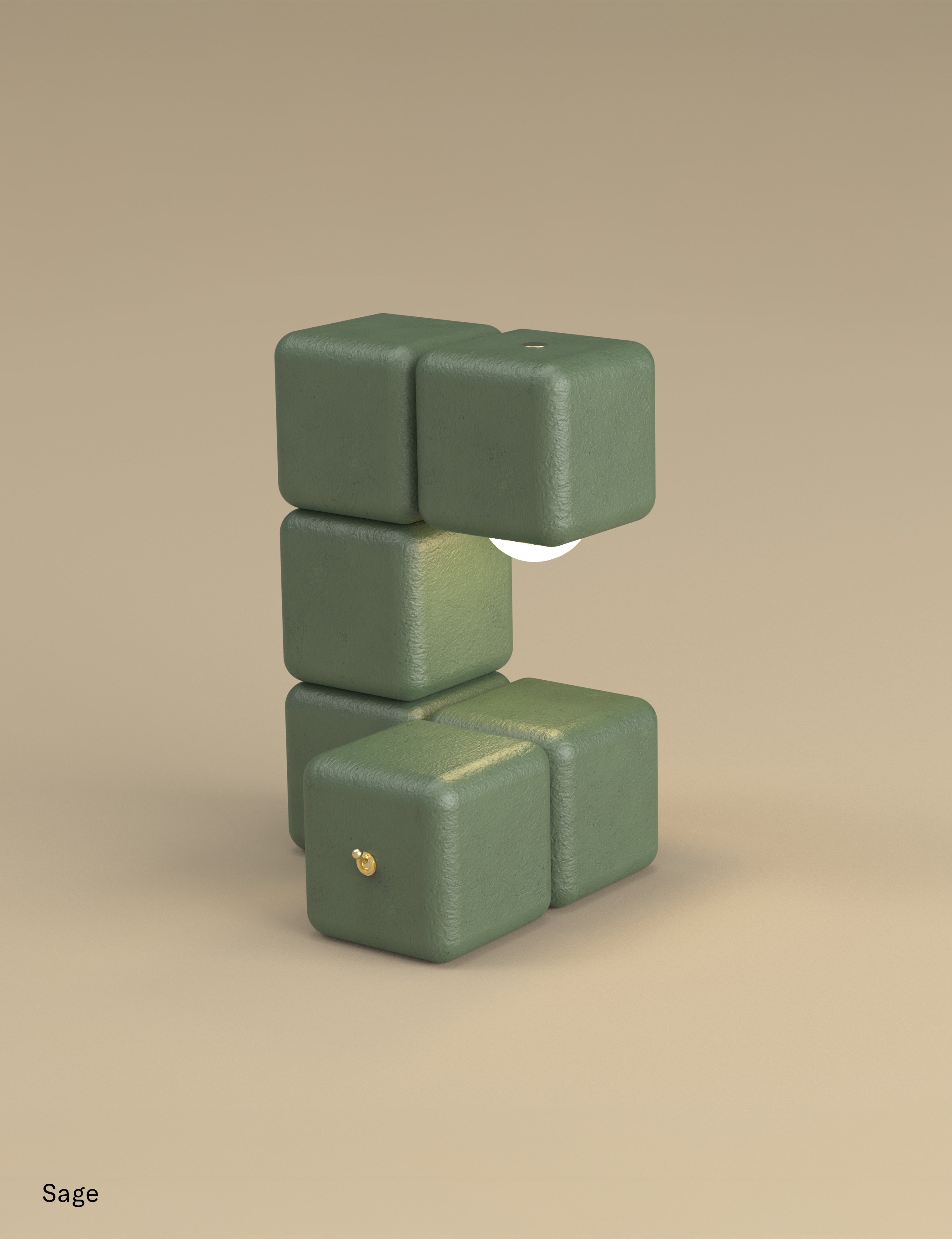 Blocky the Table Lamp - Plaster Finish