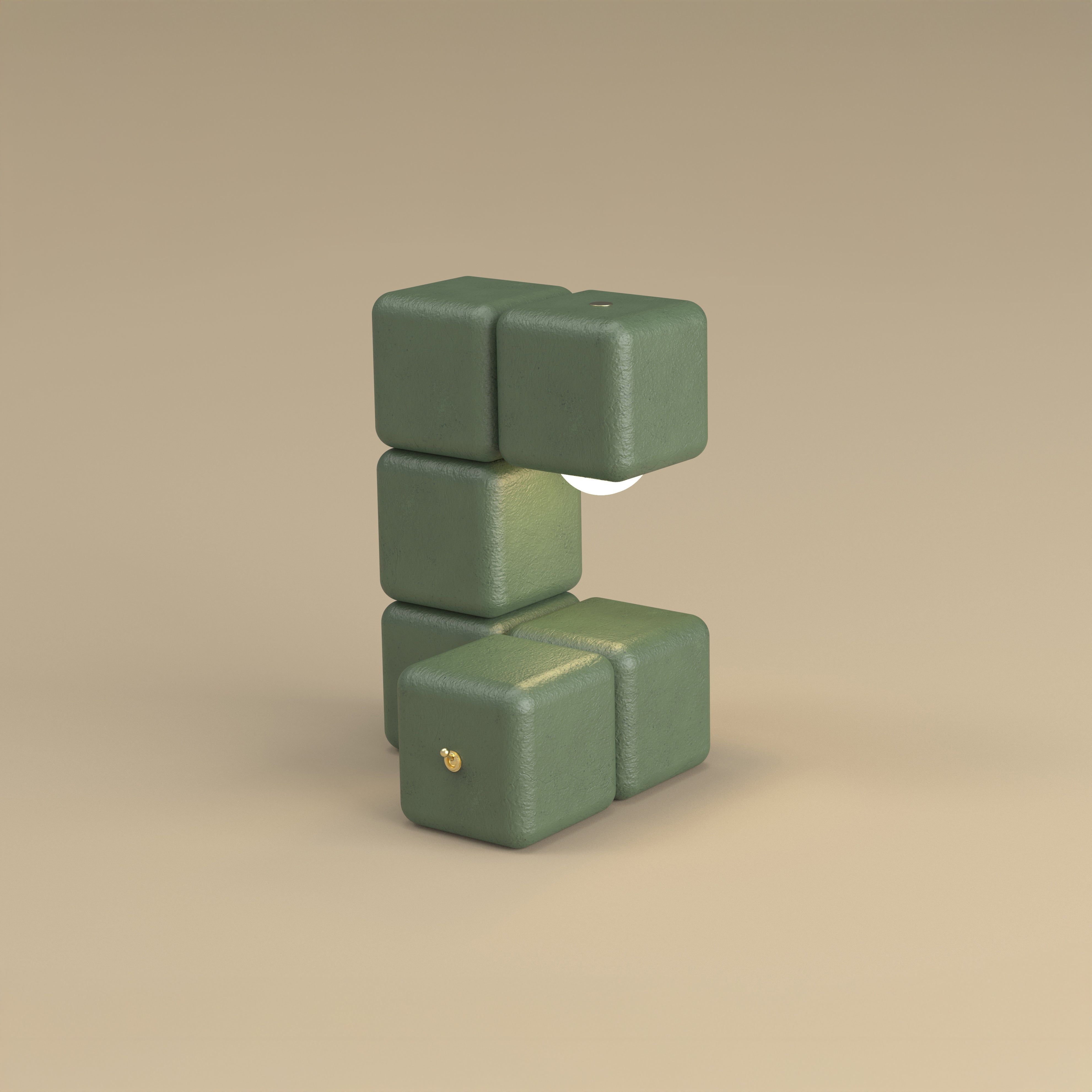 Blocky the Table Lamp - Plaster Finish