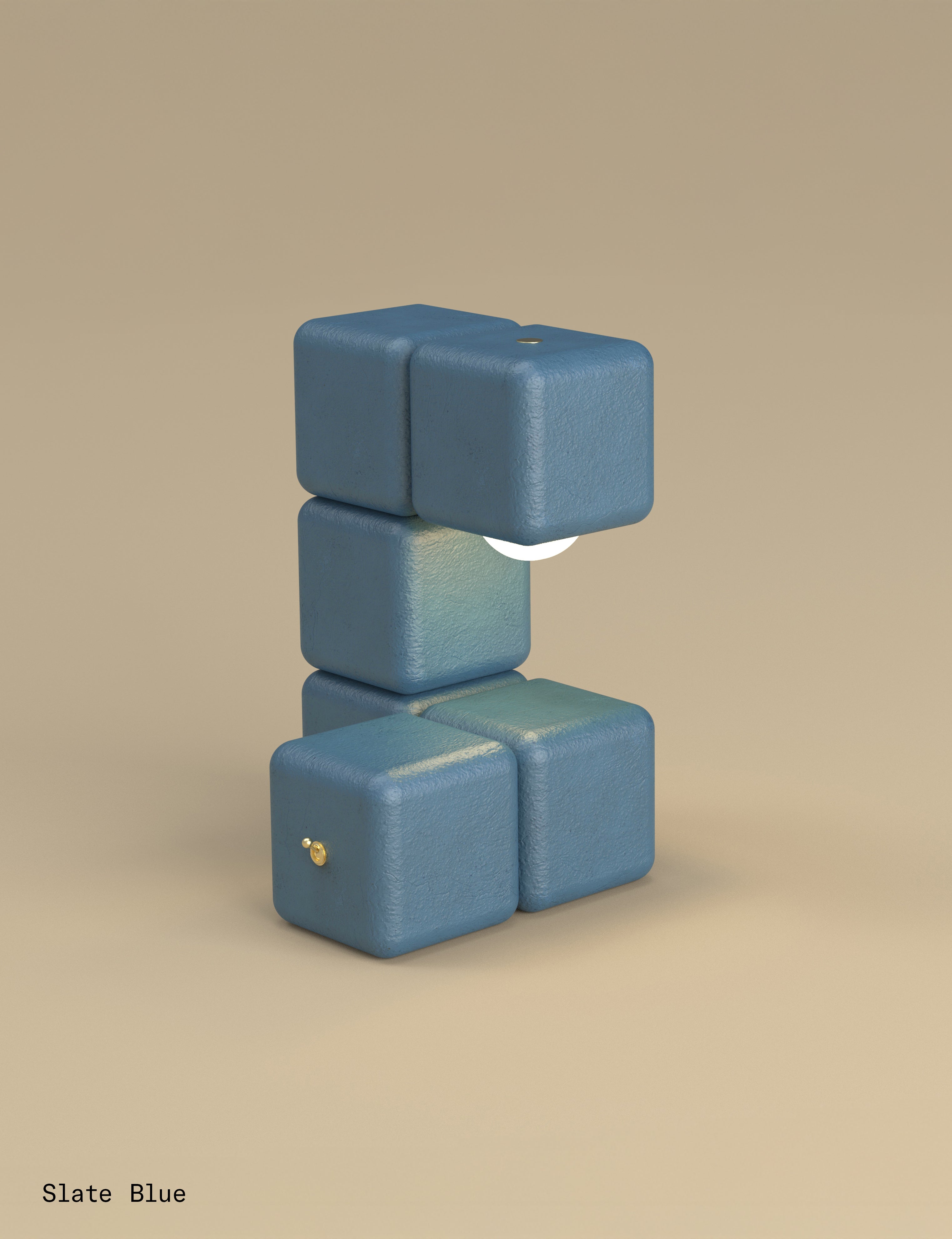 Blocky the Table Lamp - Plaster Finish