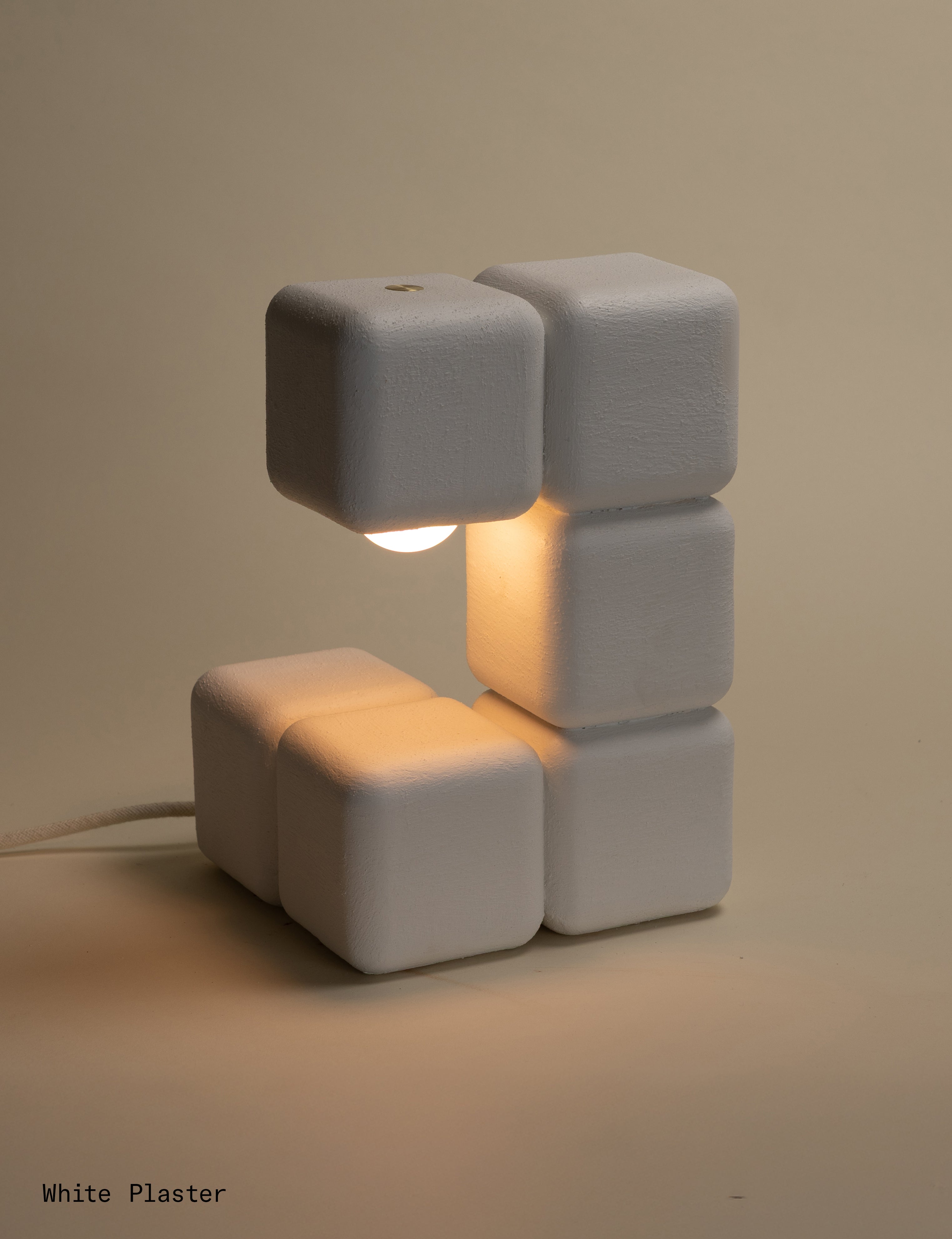 Blocky the Table Lamp - Plaster Finish