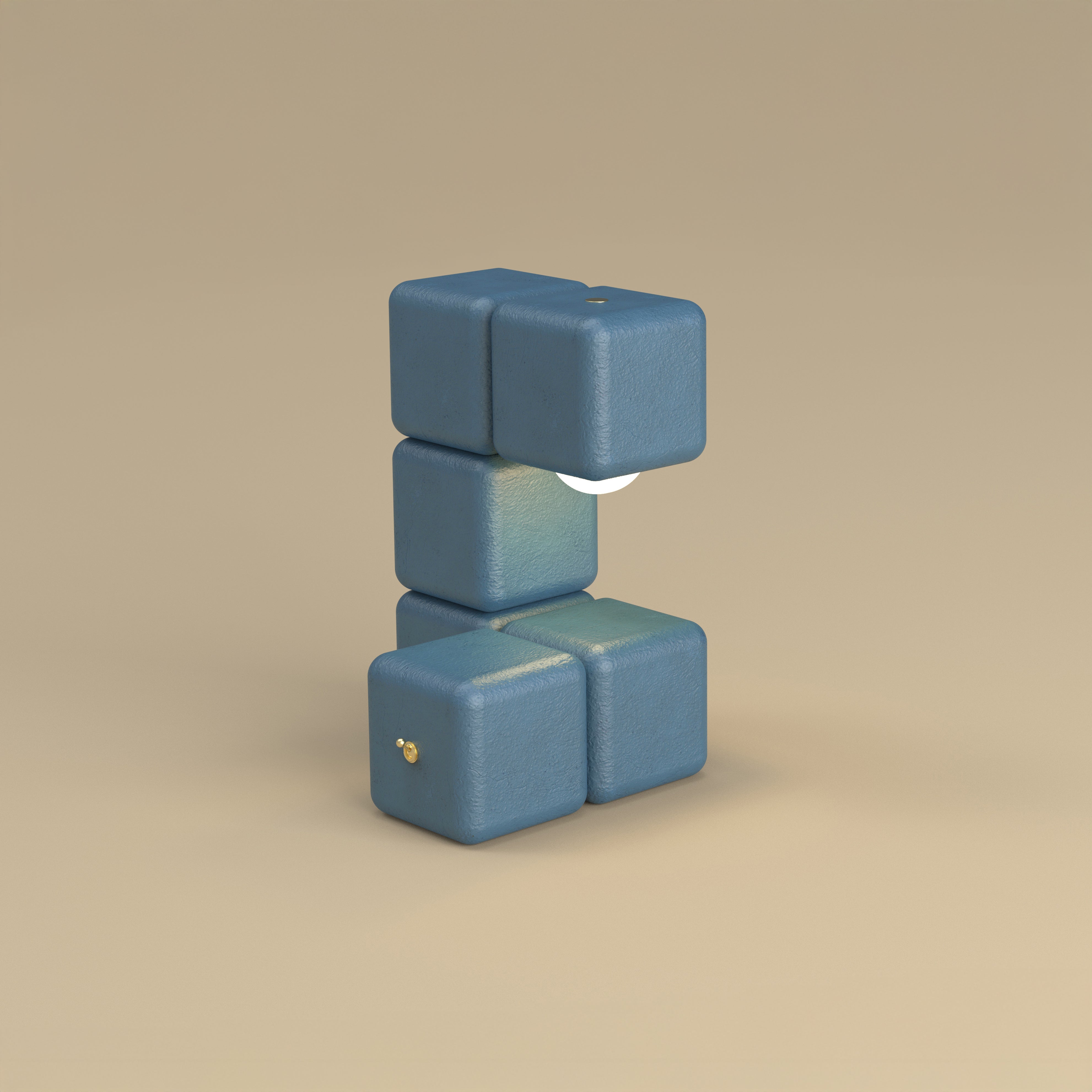 Blocky the Table Lamp - Plaster Finish