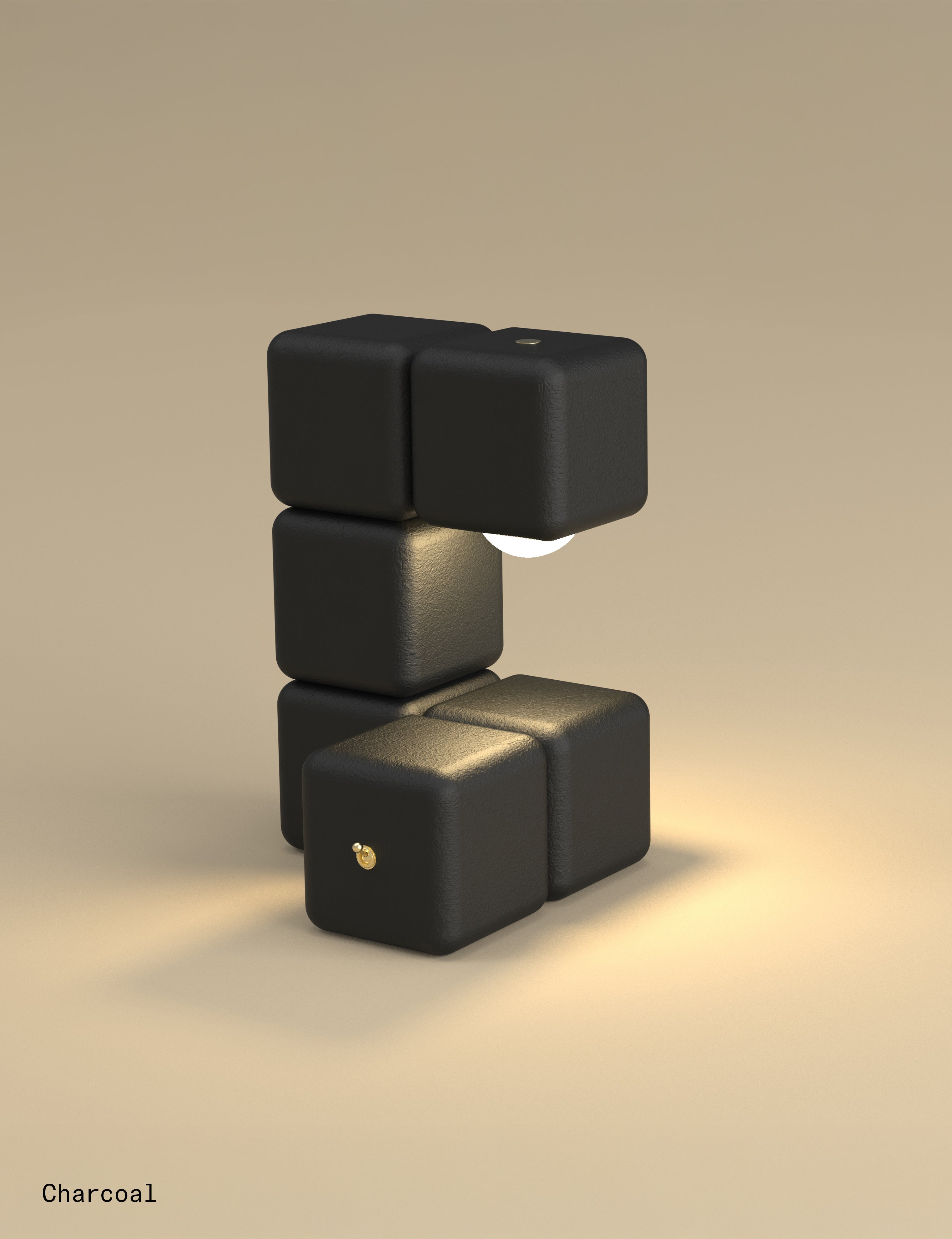 Blocky the Table Lamp - Plaster Finish