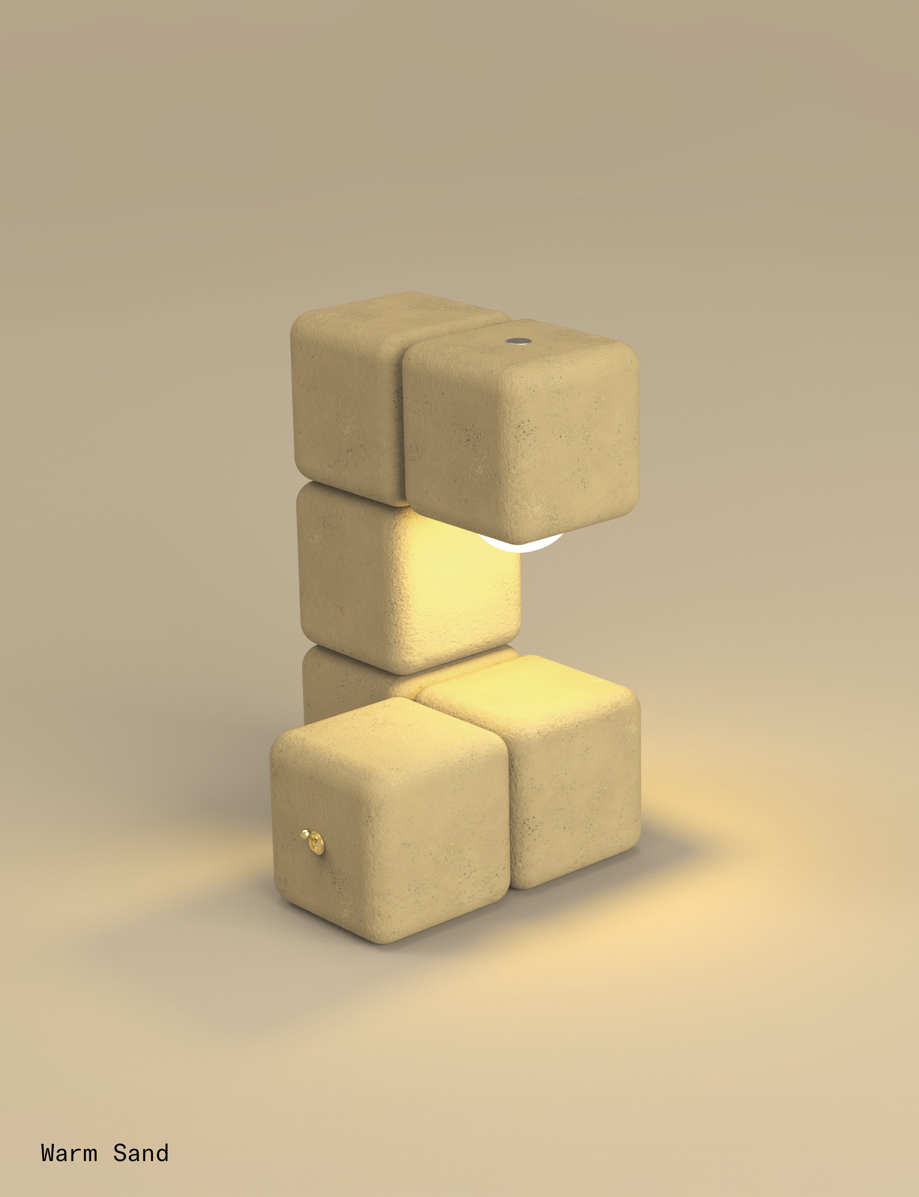 Blocky the Table Lamp - Plaster Finish