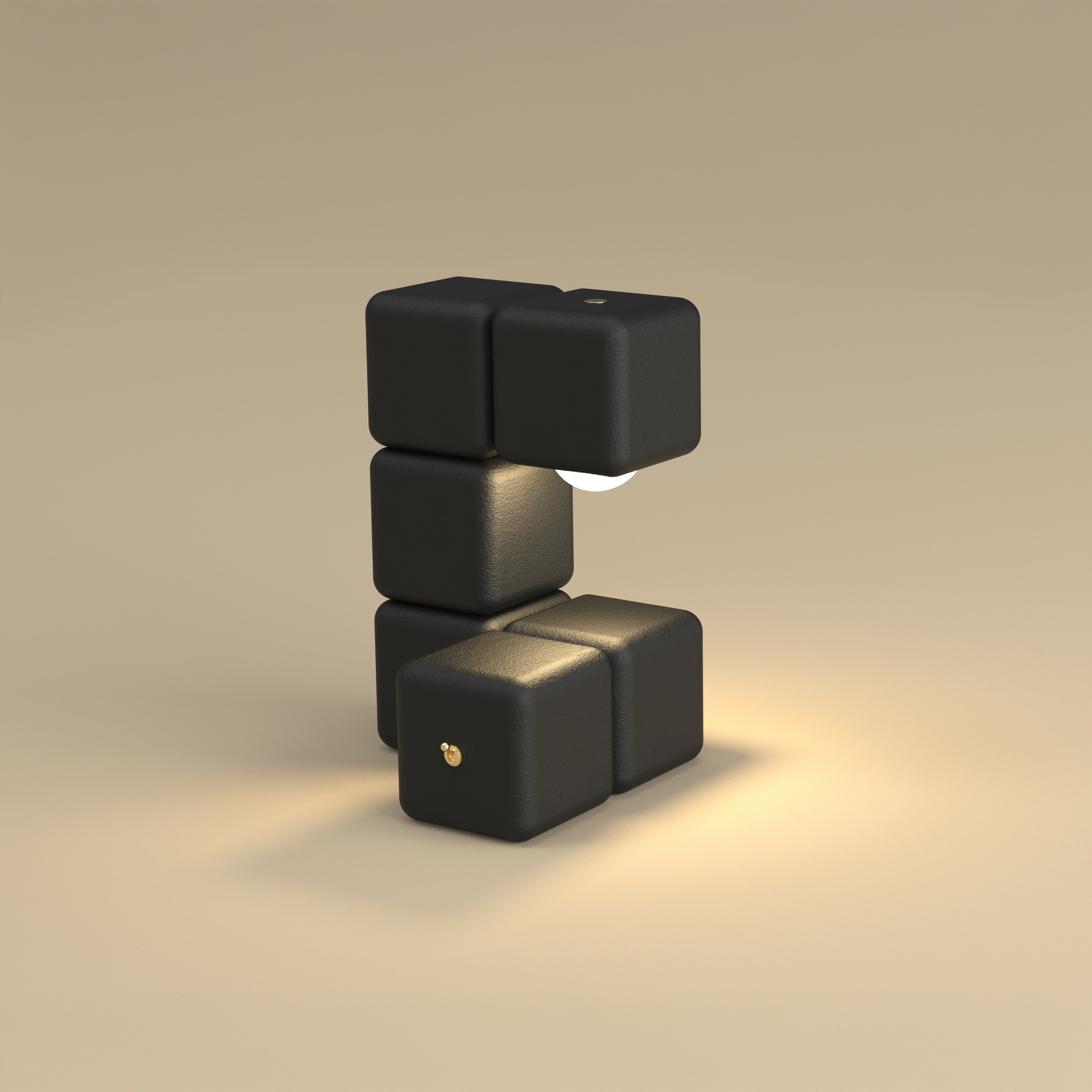 Blocky the Table Lamp - Plaster Finish