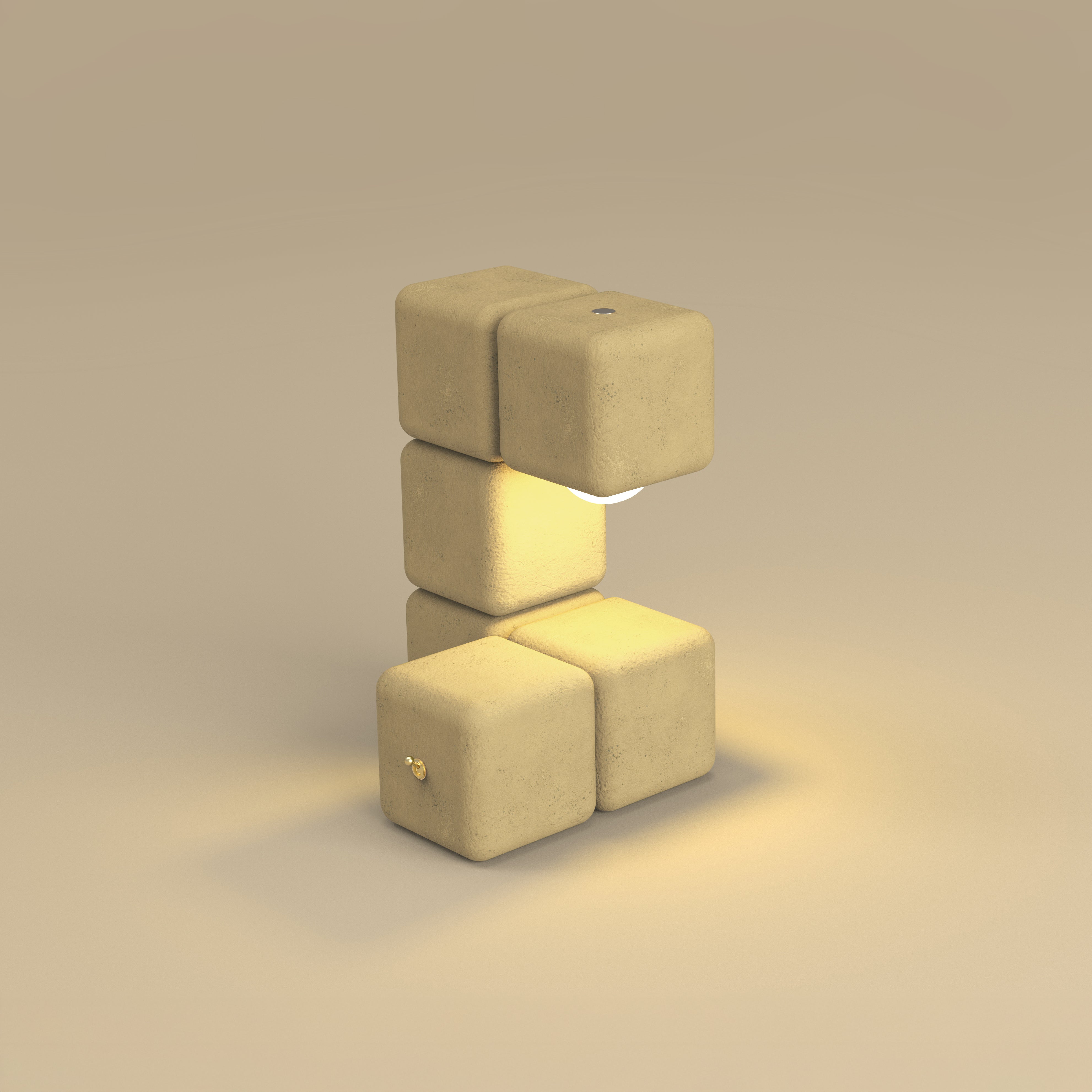 Blocky the Table Lamp - Plaster Finish