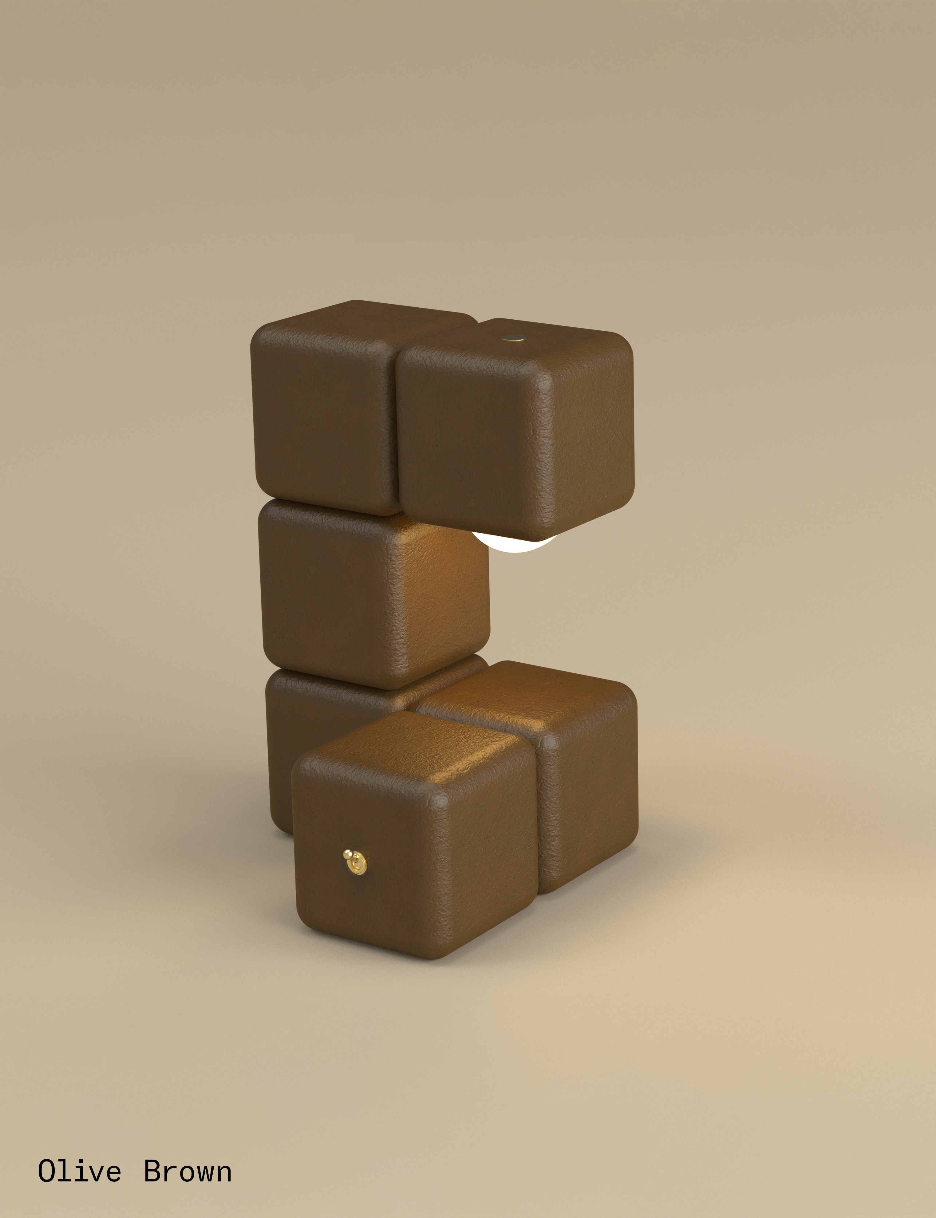 Blocky the Table Lamp - Plaster Finish